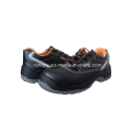 Chaussures de sécurité en cuir lisse brillant avec Mesh doublure (HQ05020)